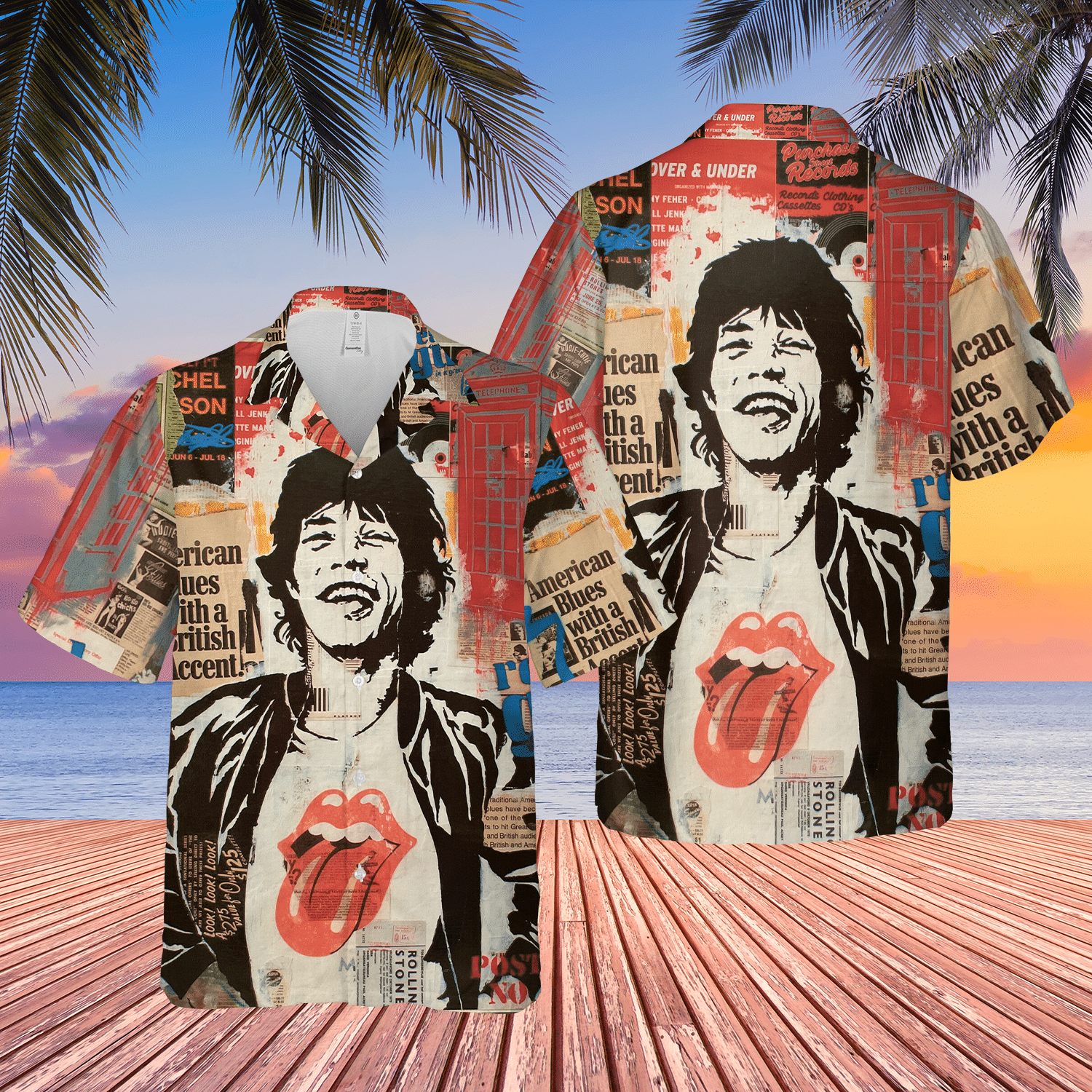 The Rolling Stones Mick Jagger Art Hawaii Shirt Ha14527