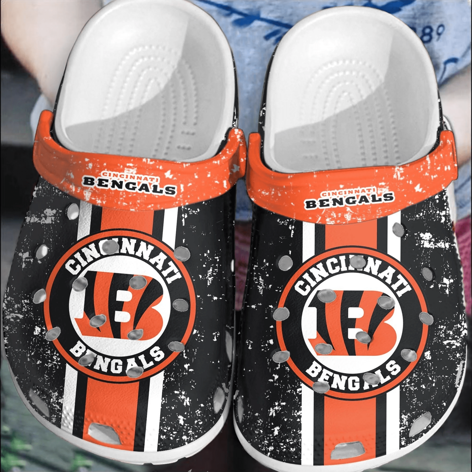 NFL Cincinnati Bengals Football Crocband Crocss Shoes Comfortable Clogs For Men Women