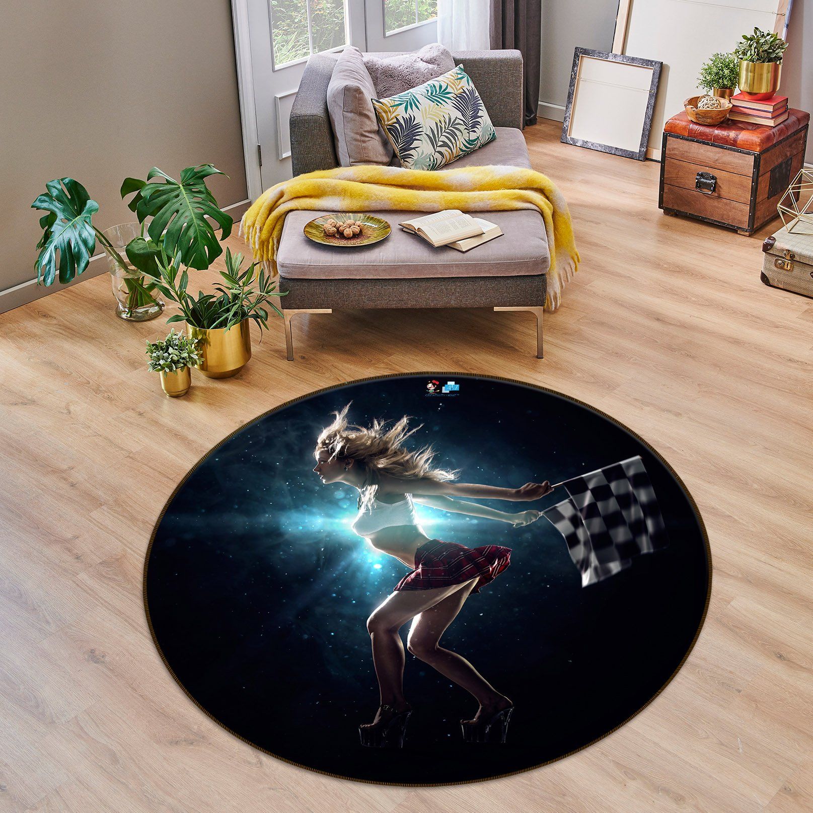 3D Beauty Referee 74151 Round Rug – Round Carpet Home Decor