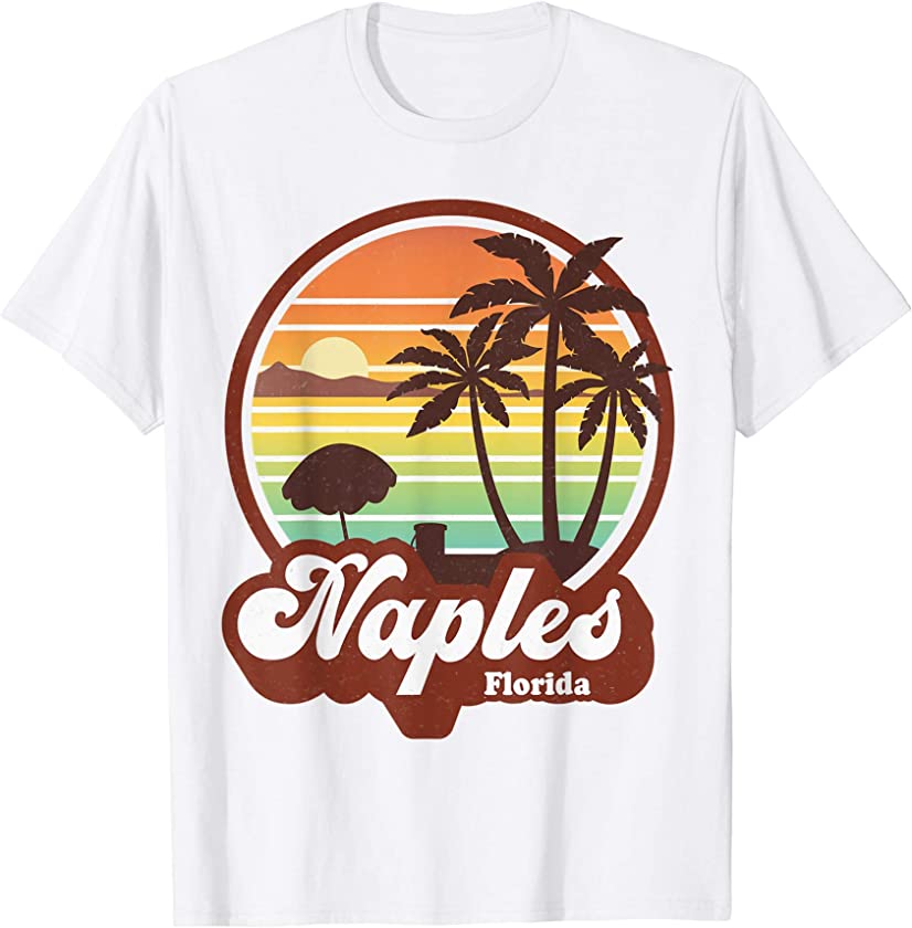 Vintage Naples Florida FL Retro 70s Summer Beach Souvenir T-Shirt