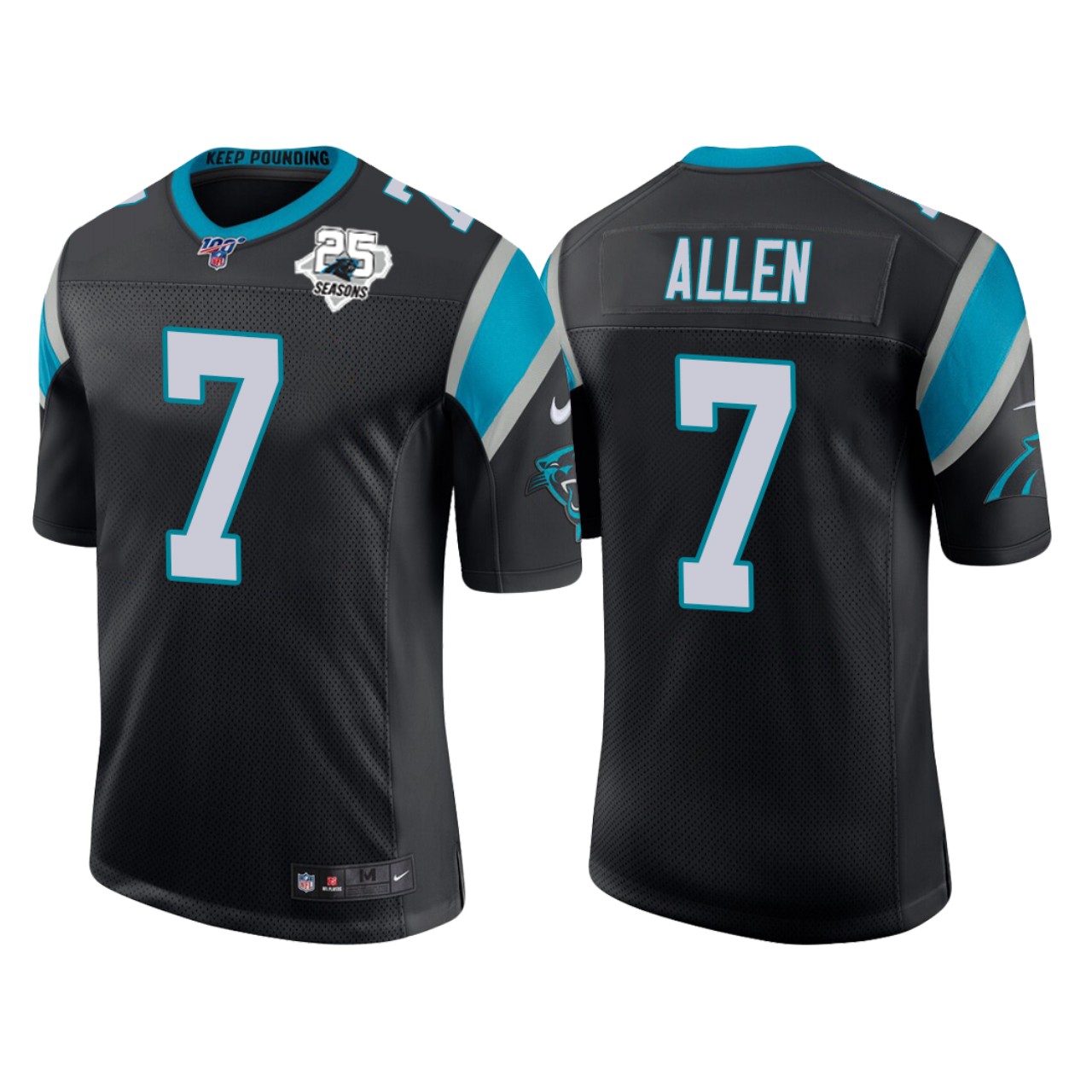 Carolina Panthers 25th Anniversary Kyle Allen Black Vapor Limited Jersey