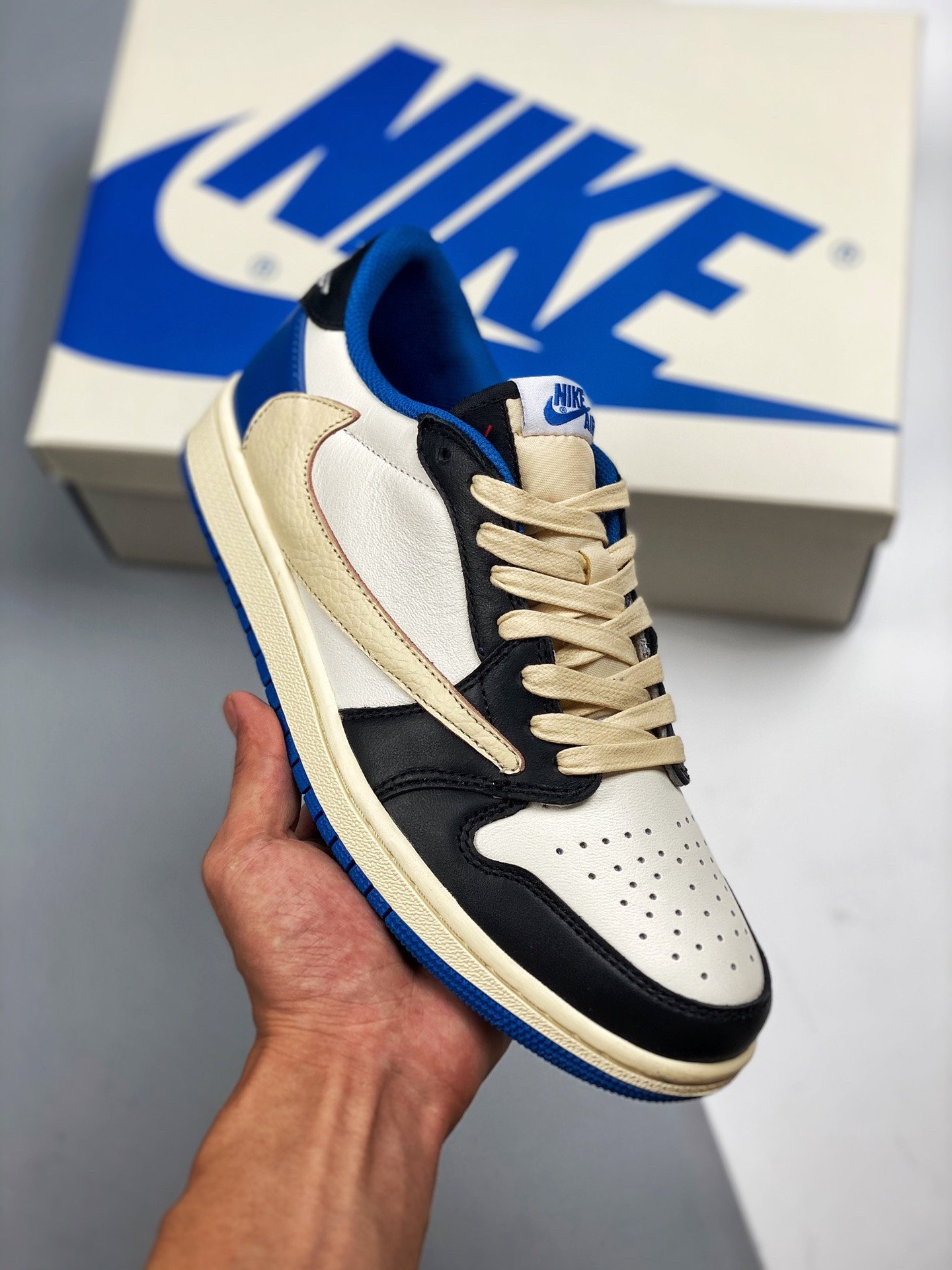 Travis Scott x Fragment x JD 1 Low OG White Blue 5338813