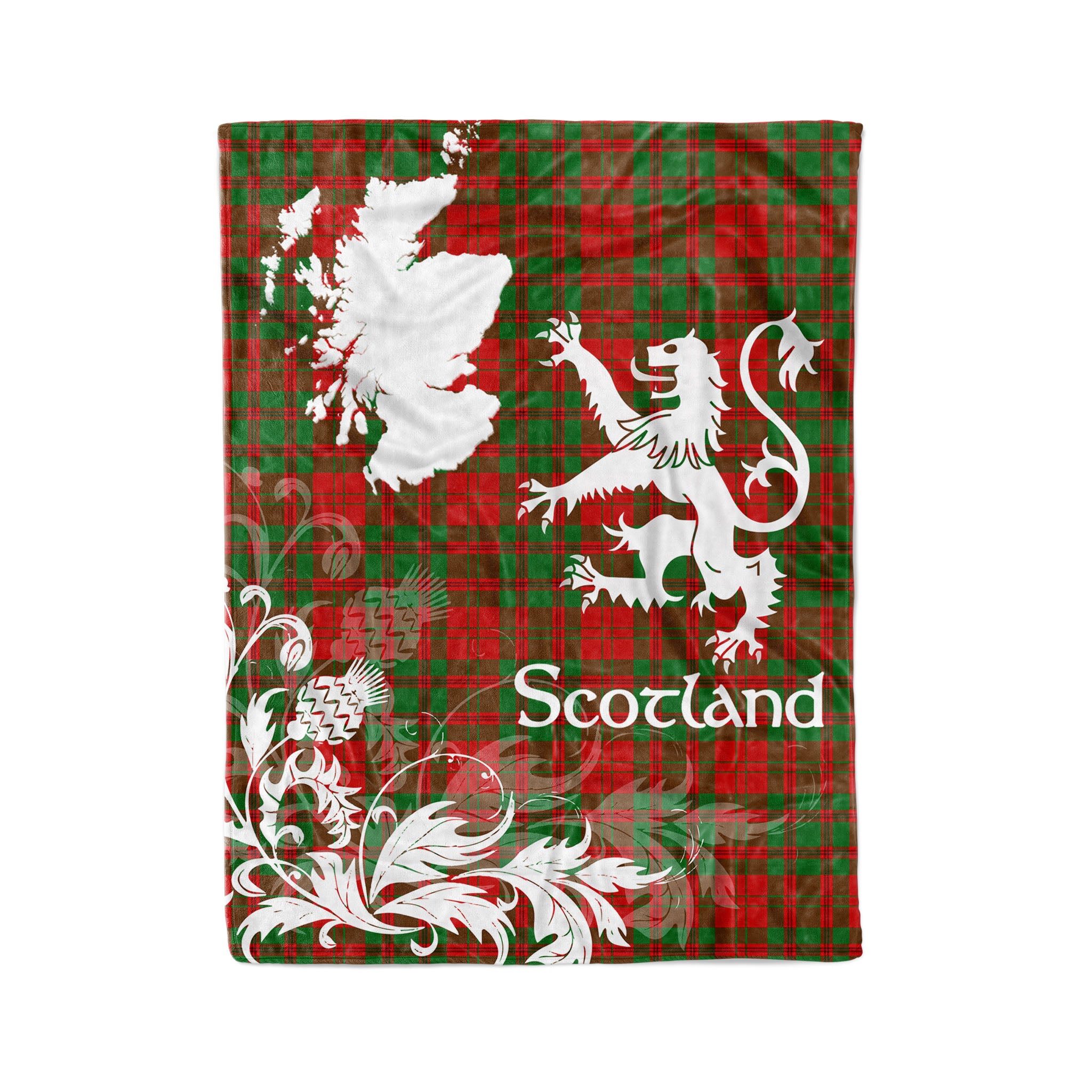 Tartan Plaid Fleece Blanket Tartan Blanket Thistle And Lion Scottish Clan Livingstone Plaid Blanket