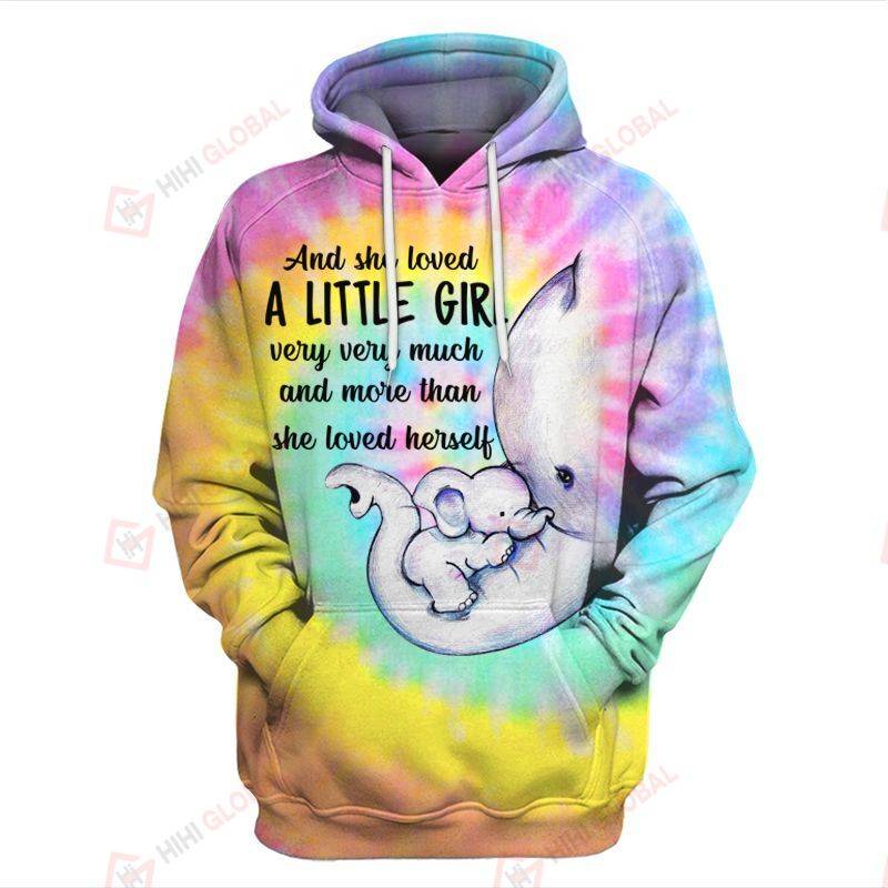 And she love her little girl Elephant Tie Dye Mother 3D ALL OVER PRINTED SHIRTS Hoodie hh0511204