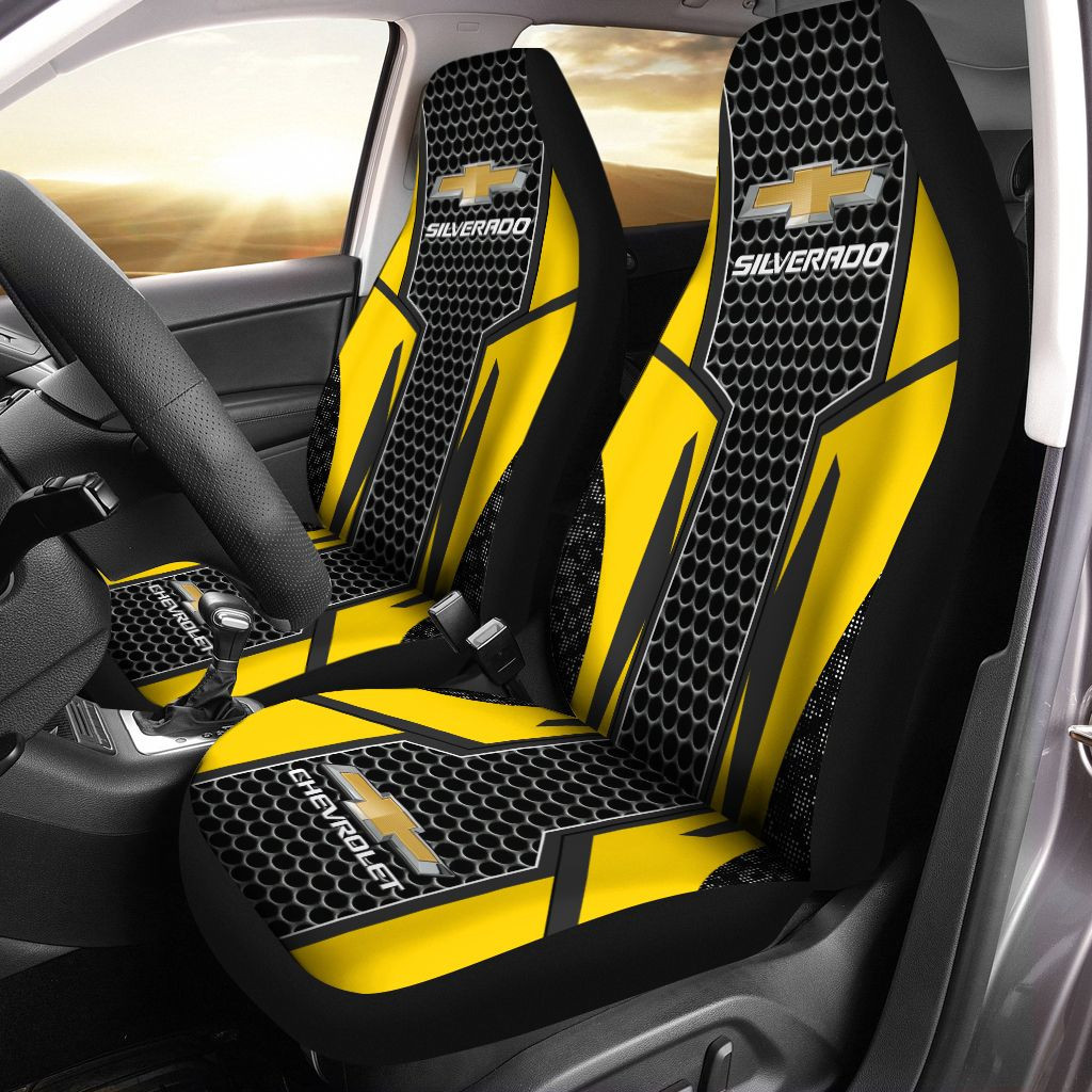 Chevrolet Silverado Car Seat Cover (Set Of 2) Ver 3 (Yellow)