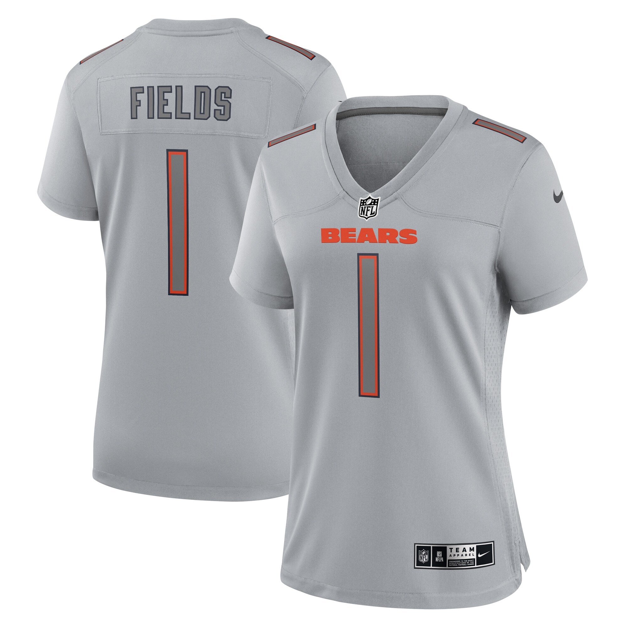 Justin Fields Chicago Bears Women's Atmosphere Fashion Game Jersey – Gray