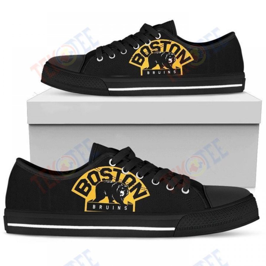 Mens Womens Boston Bruins Mens Low Top Shoes Custom Print Footwear Convers Sneakers TMT154