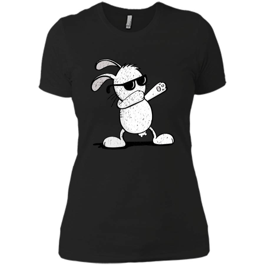 Dabbing Easter Bunny Boys Vintage T Shirt Dab Dance Next Level Ladies Boyfriend Tee