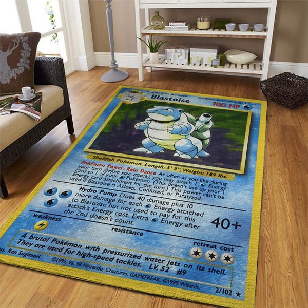 Pokemon Present Gift For Pokemon Lover Blastoise Pokemon 25Th Anniversary Pokemon Card Grading Rectangular Rug Hg