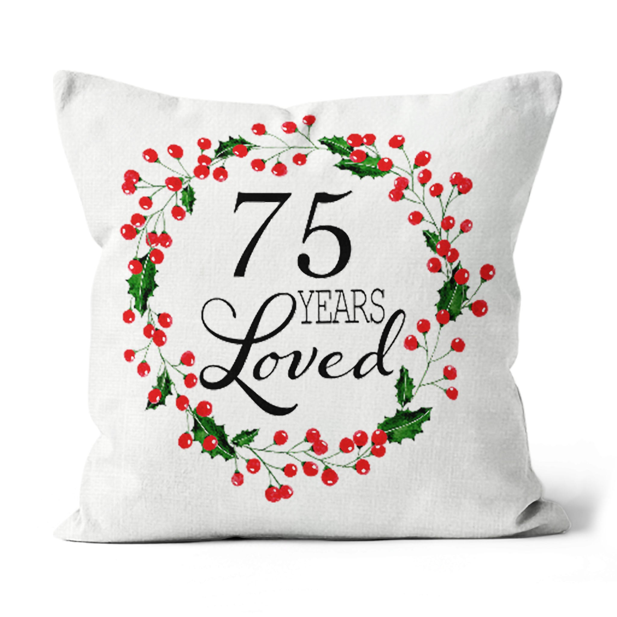 75Th Birthday Gift Ideas, Birthday Gift For Grandma, Happy 75Th Birthday, 75Th Birthday Party Linen Throw Pillow