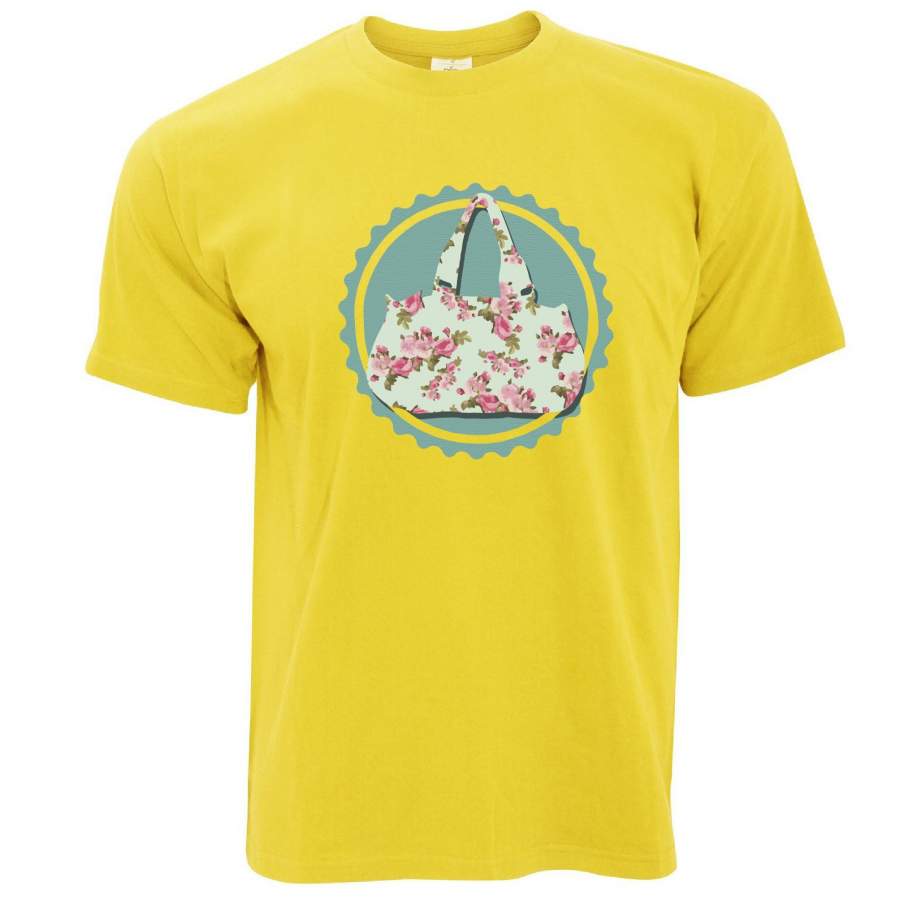 Vintage Logo T Shirt Floral Patterned Handbag Badge