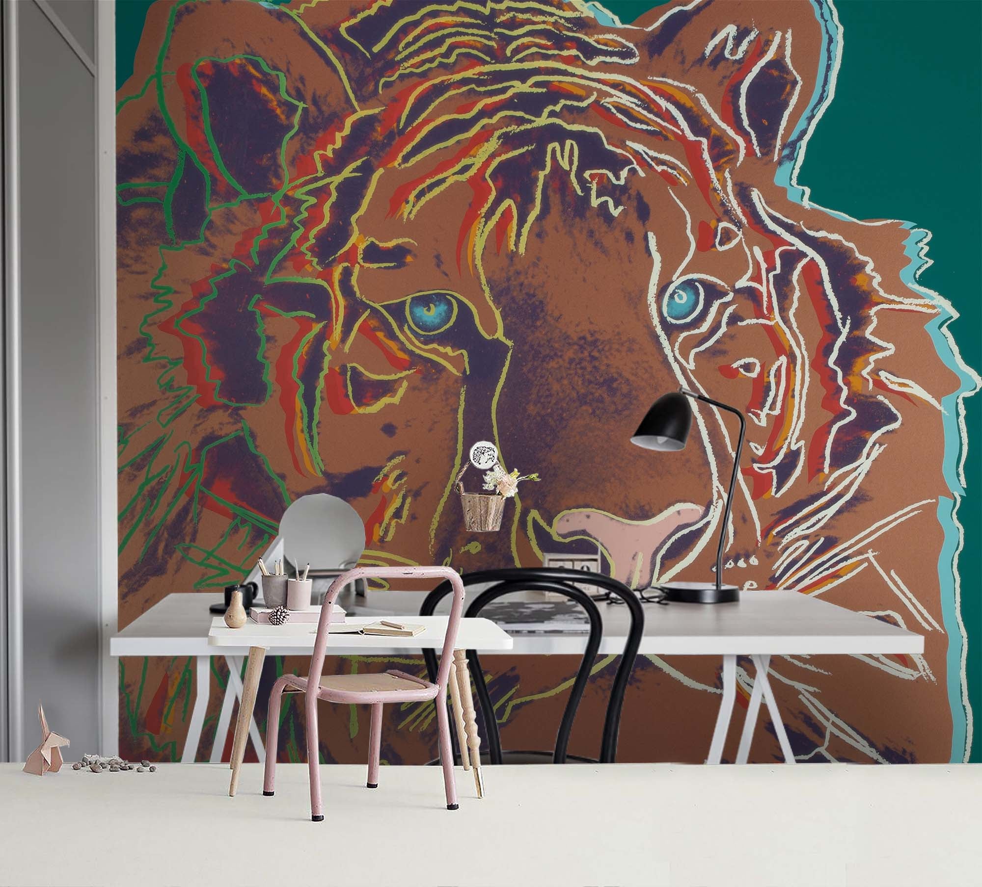 3D Animal Tiger Wall Mural Wallpaper Sf08