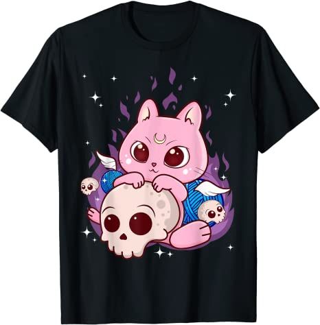 Cute Anime Kawaii Cat Aesthetic Kawaii Pastel Goth Clothes T-Shirt ...