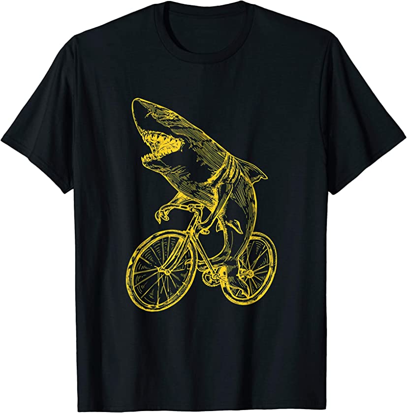 Shark Cycling Bicycle Bicycling Riding Biking Bike T-Shirt