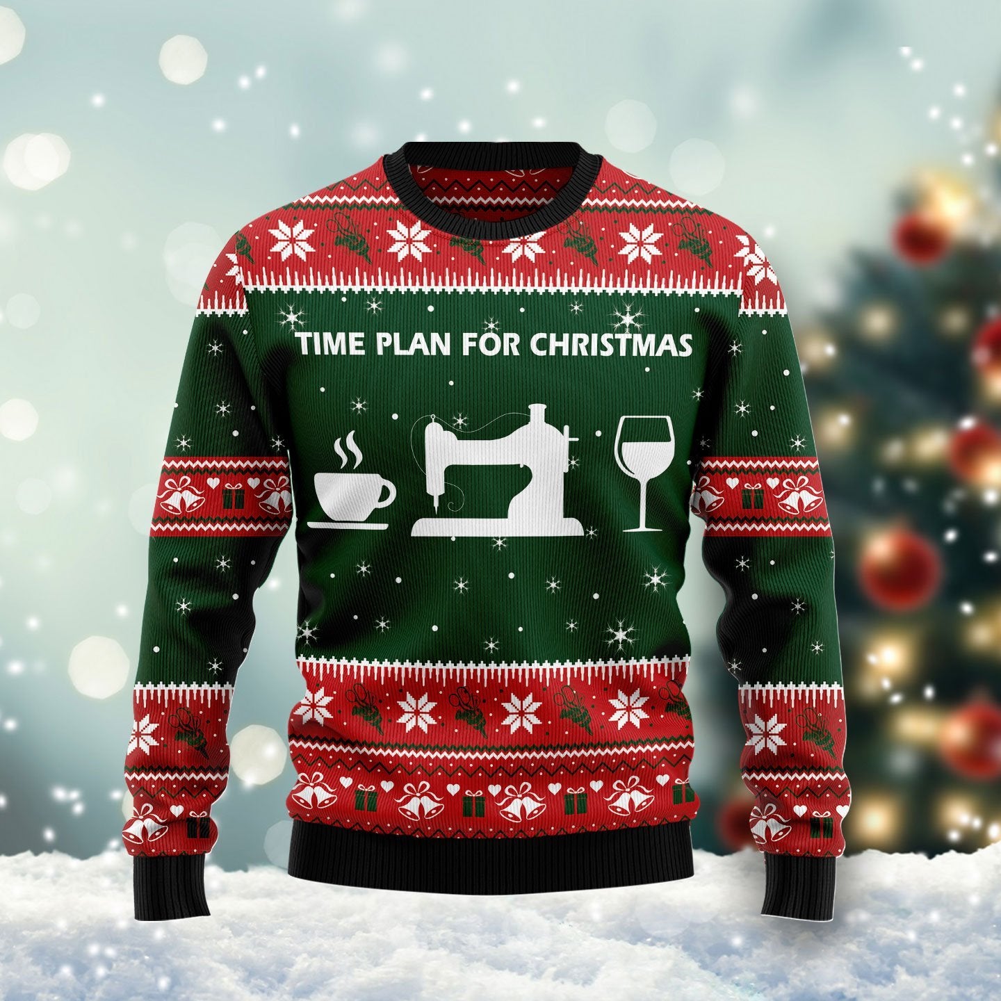 Time Plan For Christmas Sewing Ugly Christmas Sweater | For Men & Women | Adult | Us6029