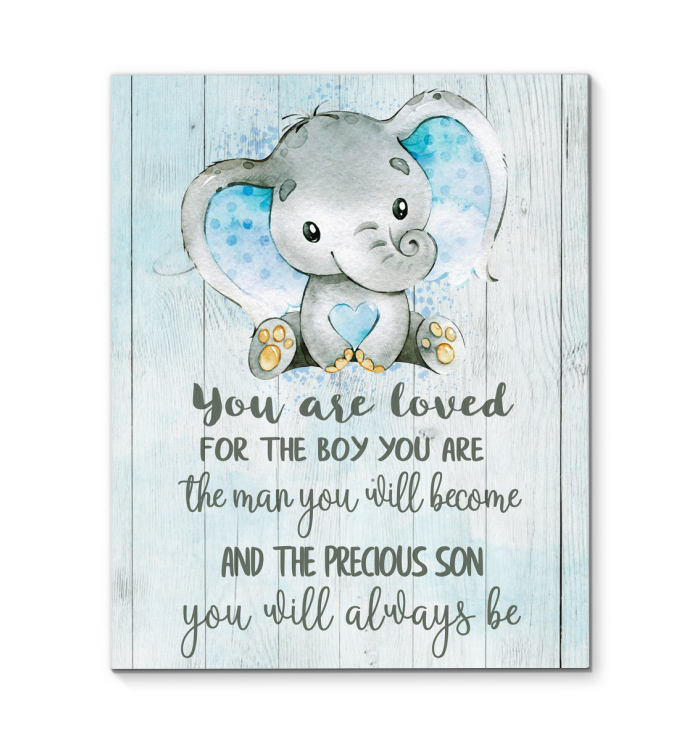 Nursery Elephant Premium Wall Art Canvas