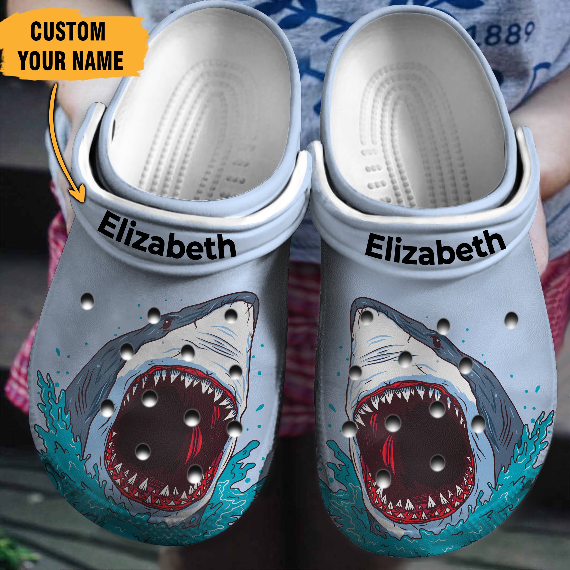 Shark Face Personalized Clogs Shoes