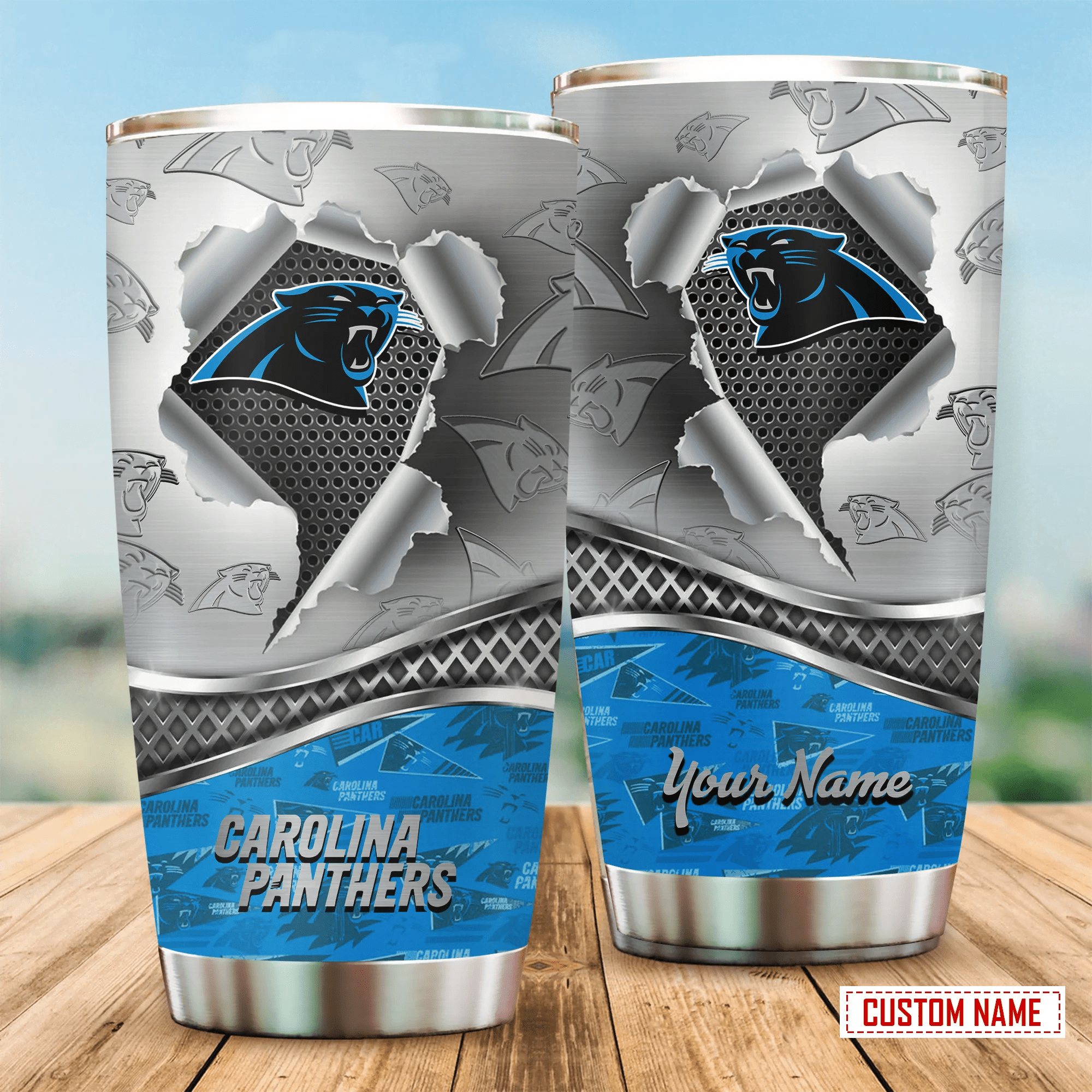 Carolina Panthers Custom Name Tumbler Bg352