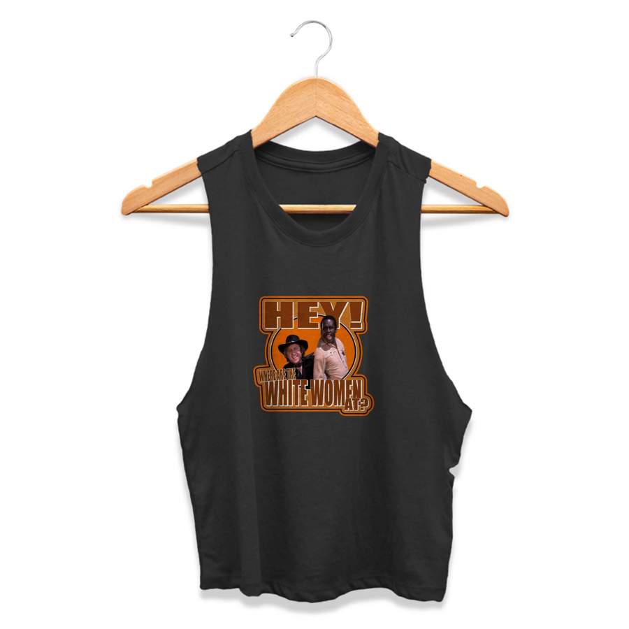 Blazing Saddles Vintage Image CPY Womans Crop Tanktop Tee