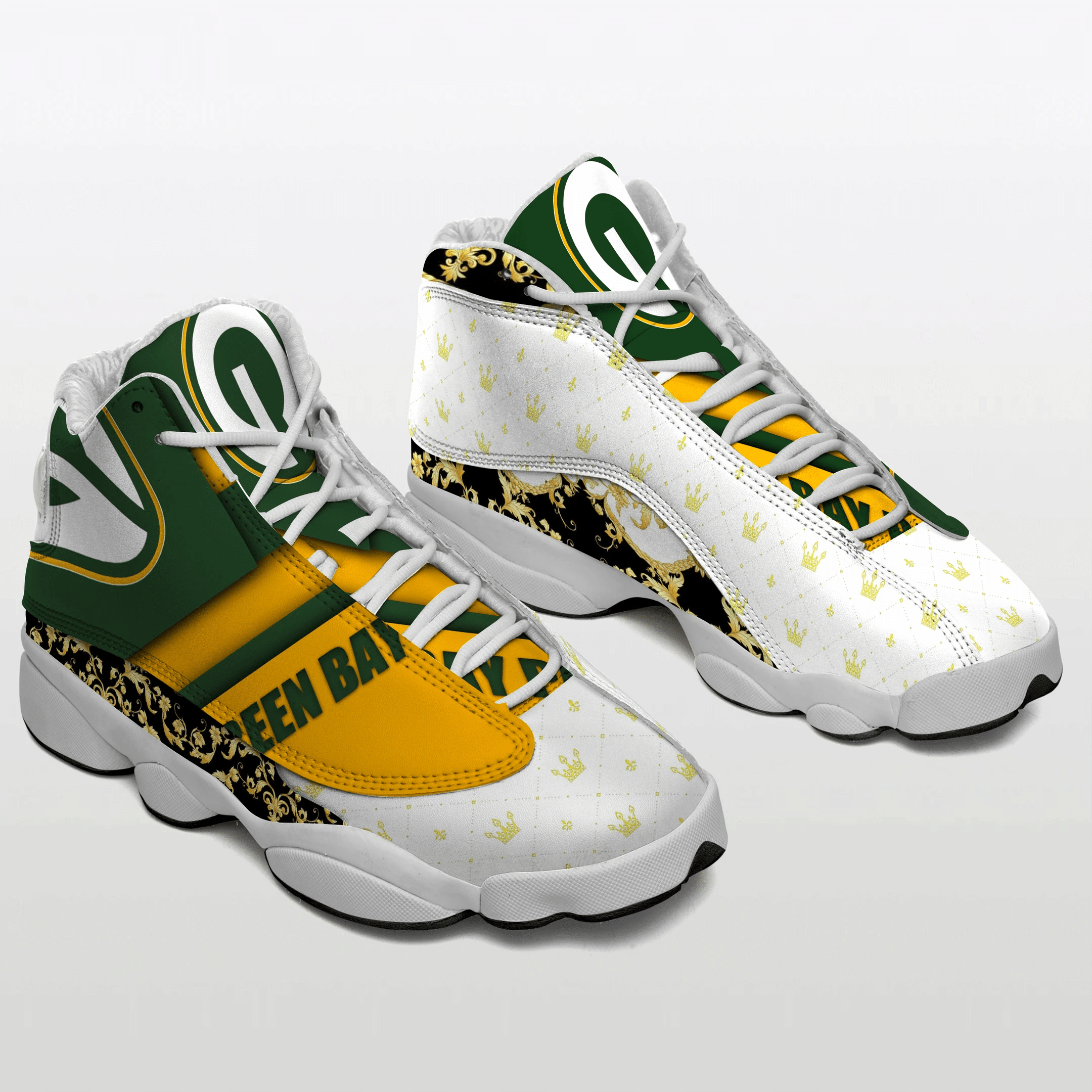 Champion Green Bay Packers Logo Air Jordan 13 Printing Shoes Sneaker