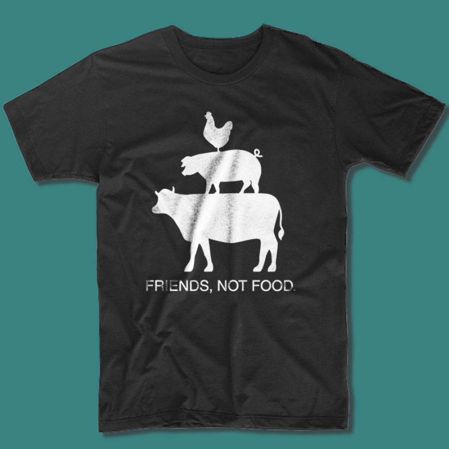 Vegetarian Farm Animal Friends Not Food Vegan Cow Pig Chicken Py 2 Men’S T Shirt