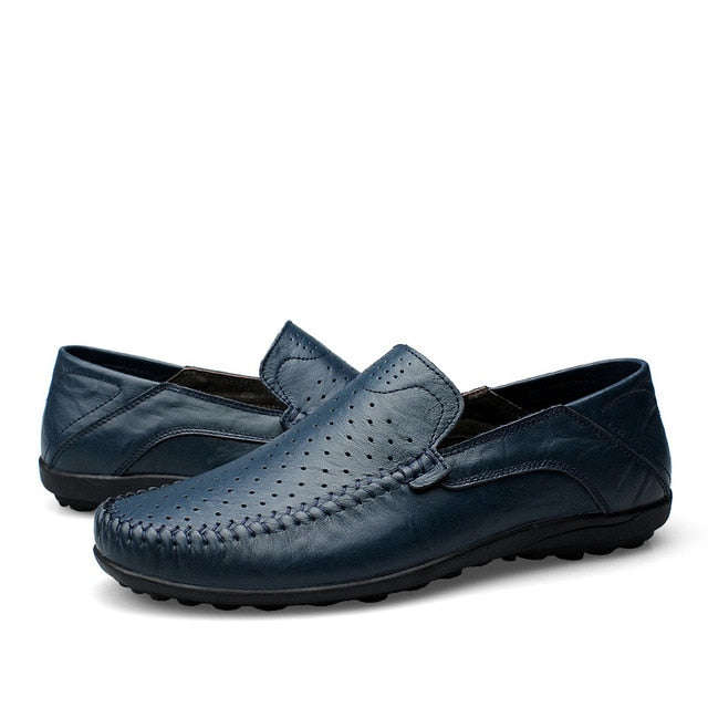 Summer Genuine Soft Leather Moccasin Slip On Shoes