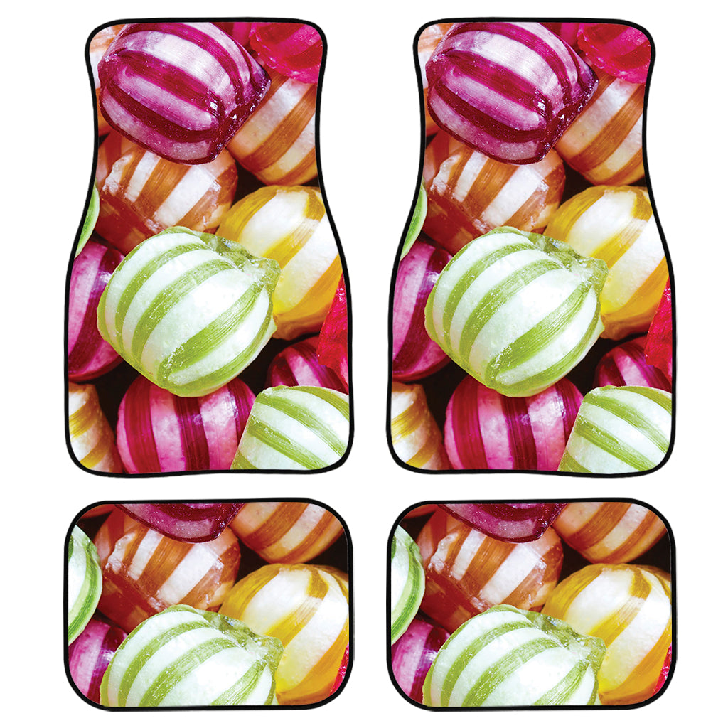 Colorful Candy Ball Print Front And Back Car Floor Mats