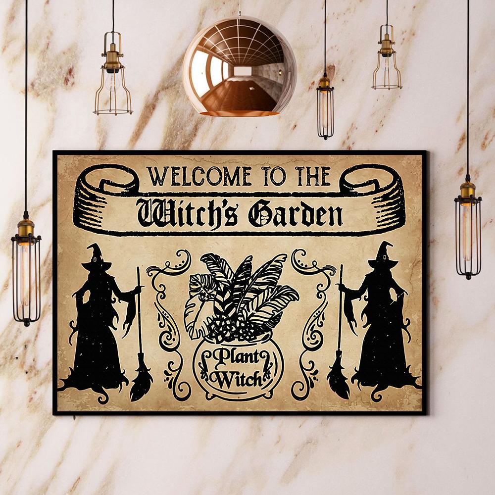 Witch Welcome To The Witch’S Garden Halloween Canvas And Poster, Canvas Prints, My Poster Wall, Canvas Wall Art, Wall Decor Visual Art, Halloween Gift, Happy Halloween