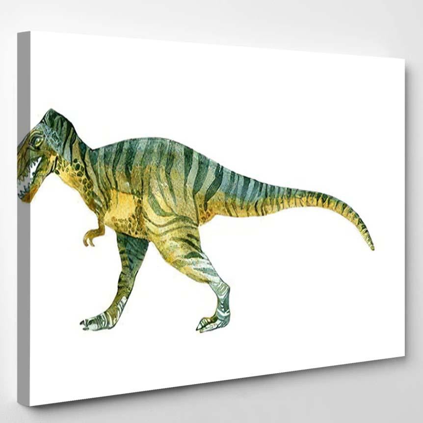 Tyrannosaurus Rex Watercolor Dinosaur Illustration – Dinosaur Animals Canvas Print