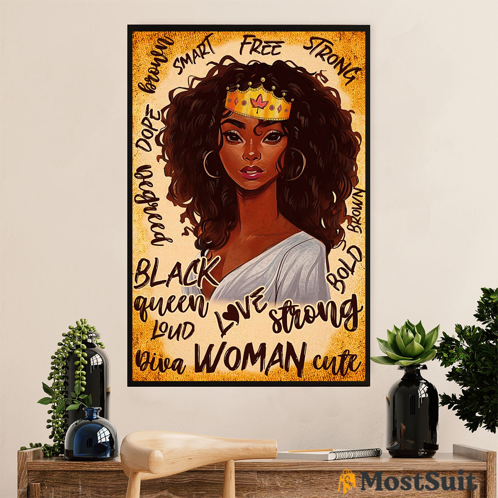 African American Afro Poster | Gift For Black Girl | Juneteenth Day Room Wall Art – Diva Black Woman