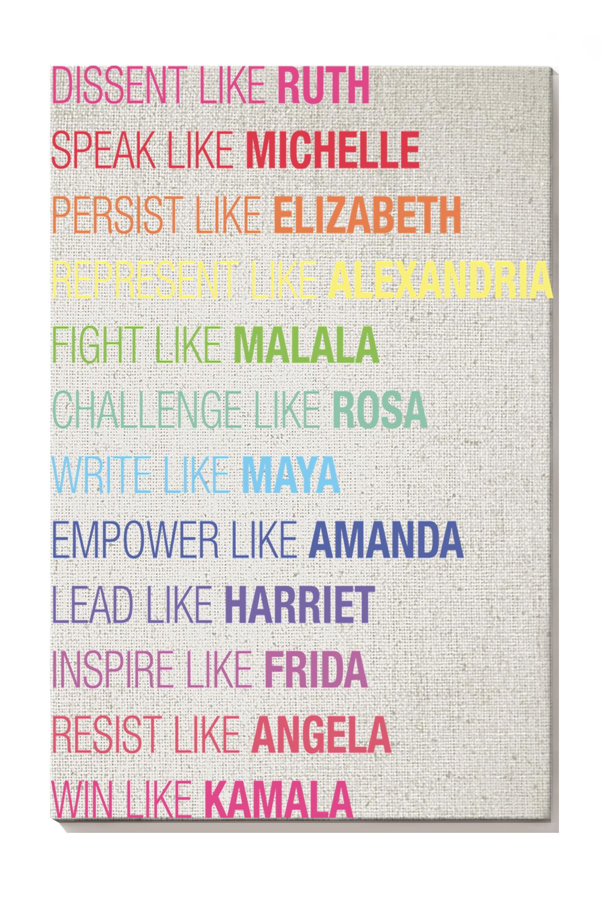 Act Like Powerful Women Feminism Wall Art For Home Decor Wrapped Canvas