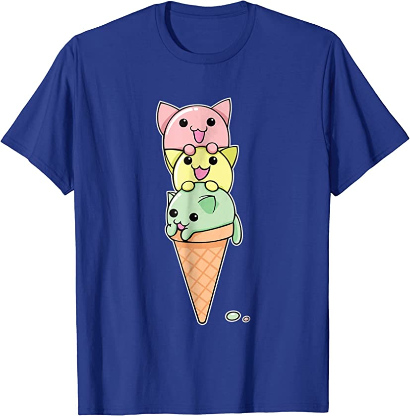 Cat Ice Cream Cone T-Shirt Funny Kawaii Kitten Shirt