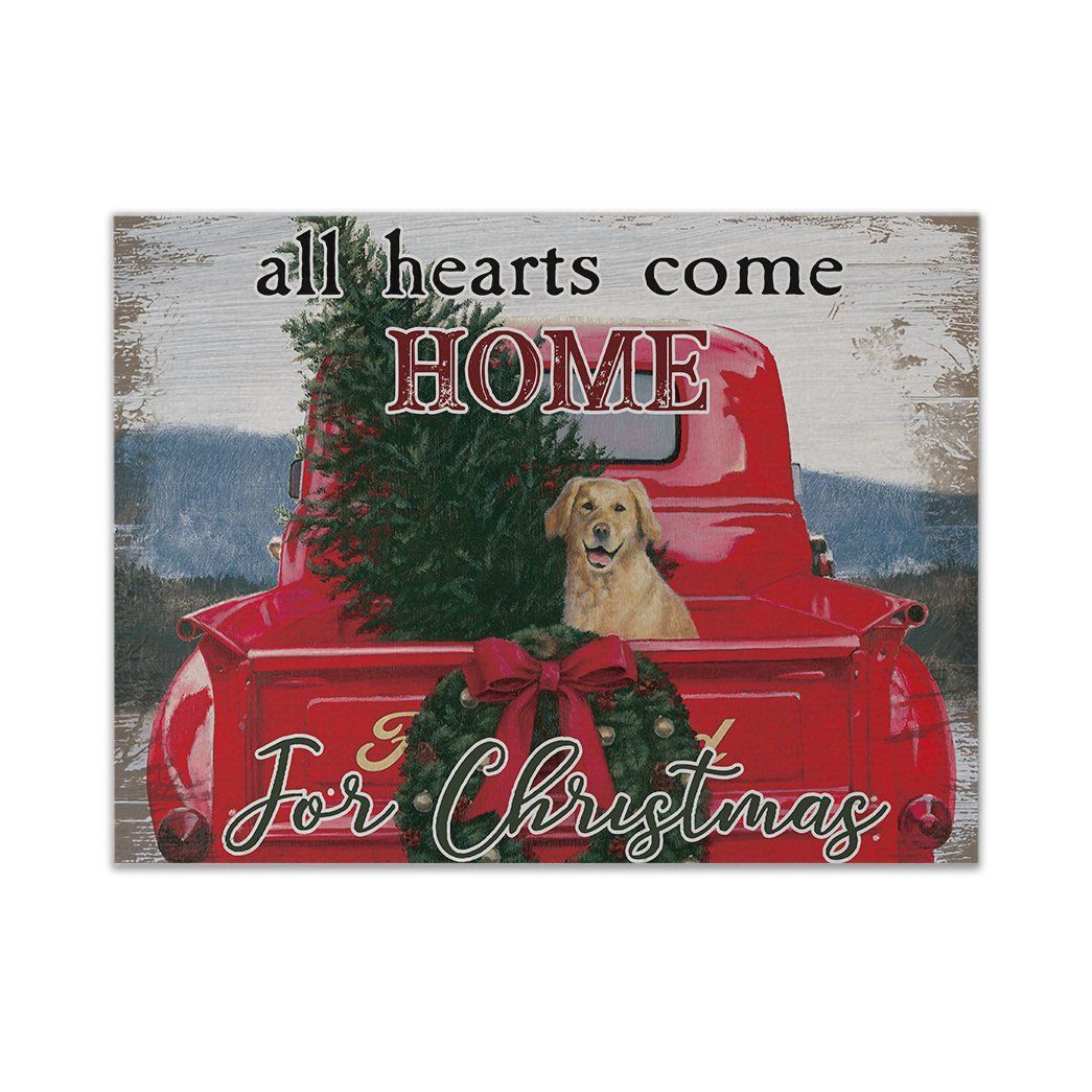 Casespring 3D All Hearts Come Home For Christmas Dog Custom Canvas