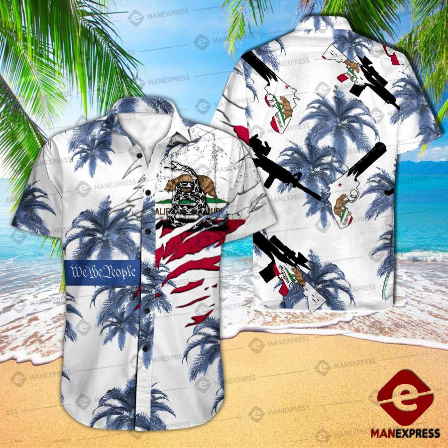 Mtp California United Patriot Three Percenter Hawaiian Shirt Pdt Ha4603