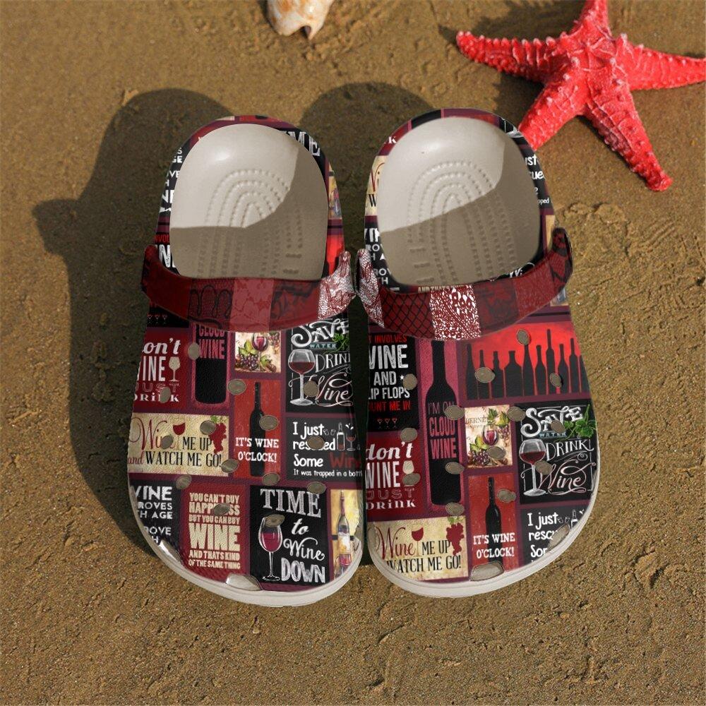 Wine Personalized Clog, Custom Name, Text, Color, Number Fashion Style For Women, Men, Kid, Print 3D Wine Time