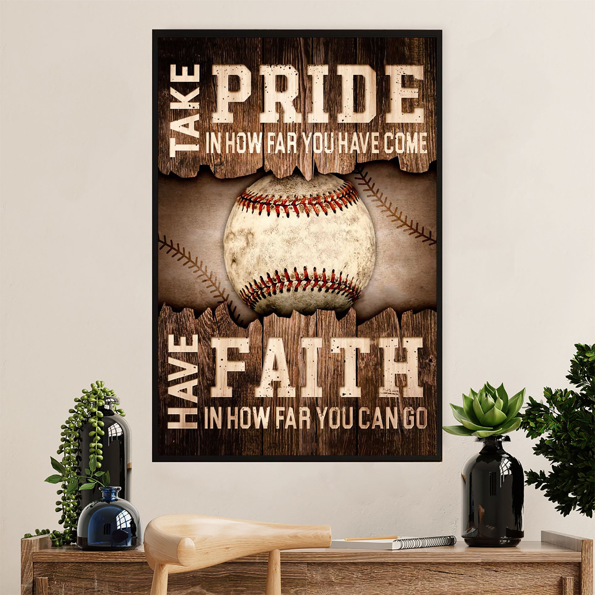 Baseball Canvas Wall Art Prints | Take Pride In | Home Décor Gift For Baseball Player