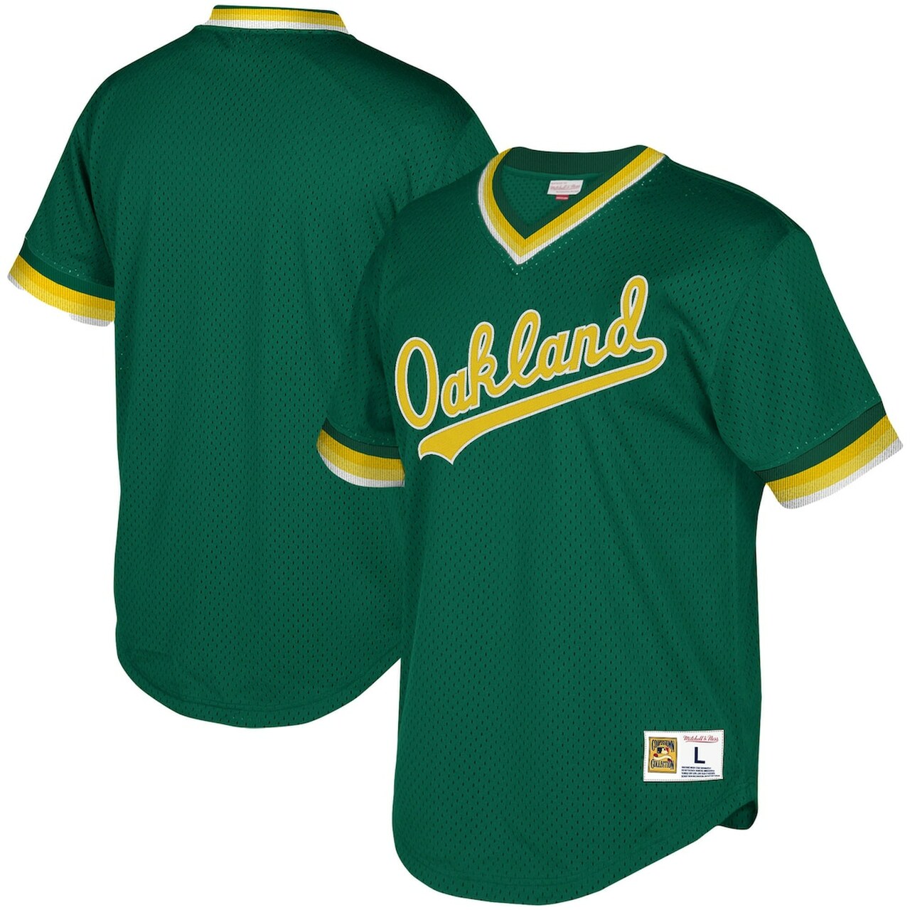 Youth Oakland Athletics Mitchell & Ness Green Cooperstown Collection Mesh Wordmark V-Neck Baseball Jersey Mlb Baseball Jersey1215