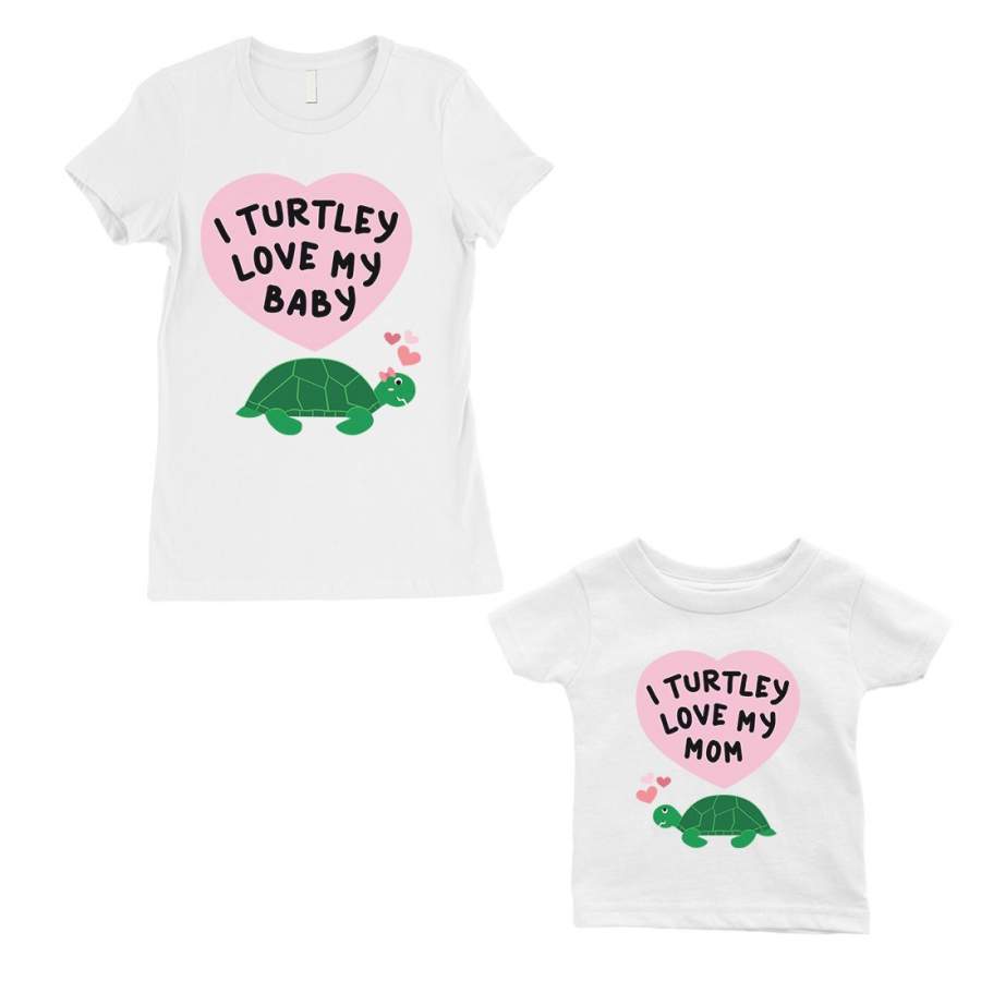 Turtley Love Baby Mom Mom and Baby Matching Gift T-Shirts For Moms