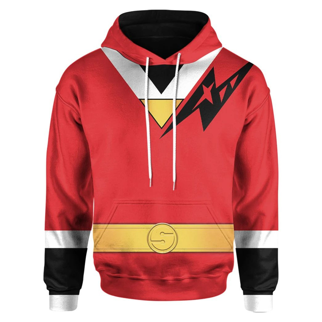 3D Mighty Morphin Alien Rangers Red Aquitar Ranger Custom Hoodie