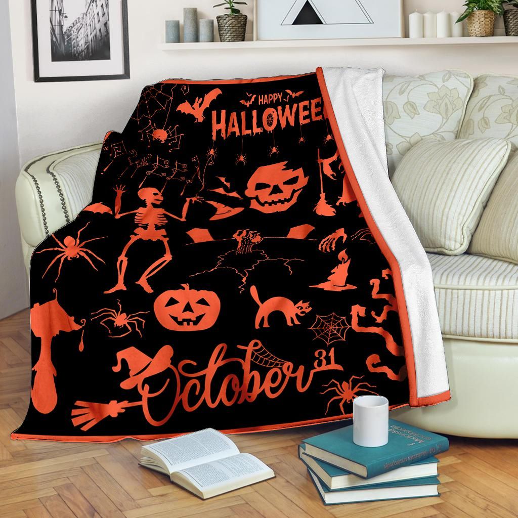 Happy Halloween Fleece Blanket – Quilt Blanket