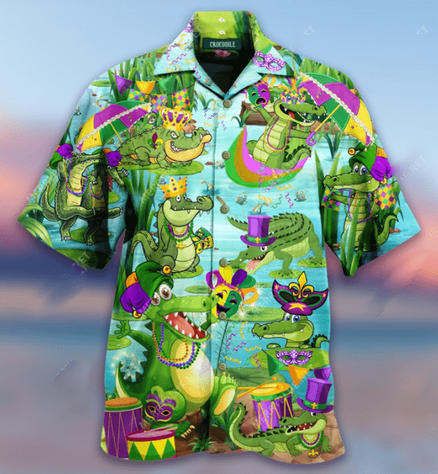 Shop From 1000 Unique Crocodile Wearing Mardi Gras Hawaii Aloha Shirts Dh Ha20920