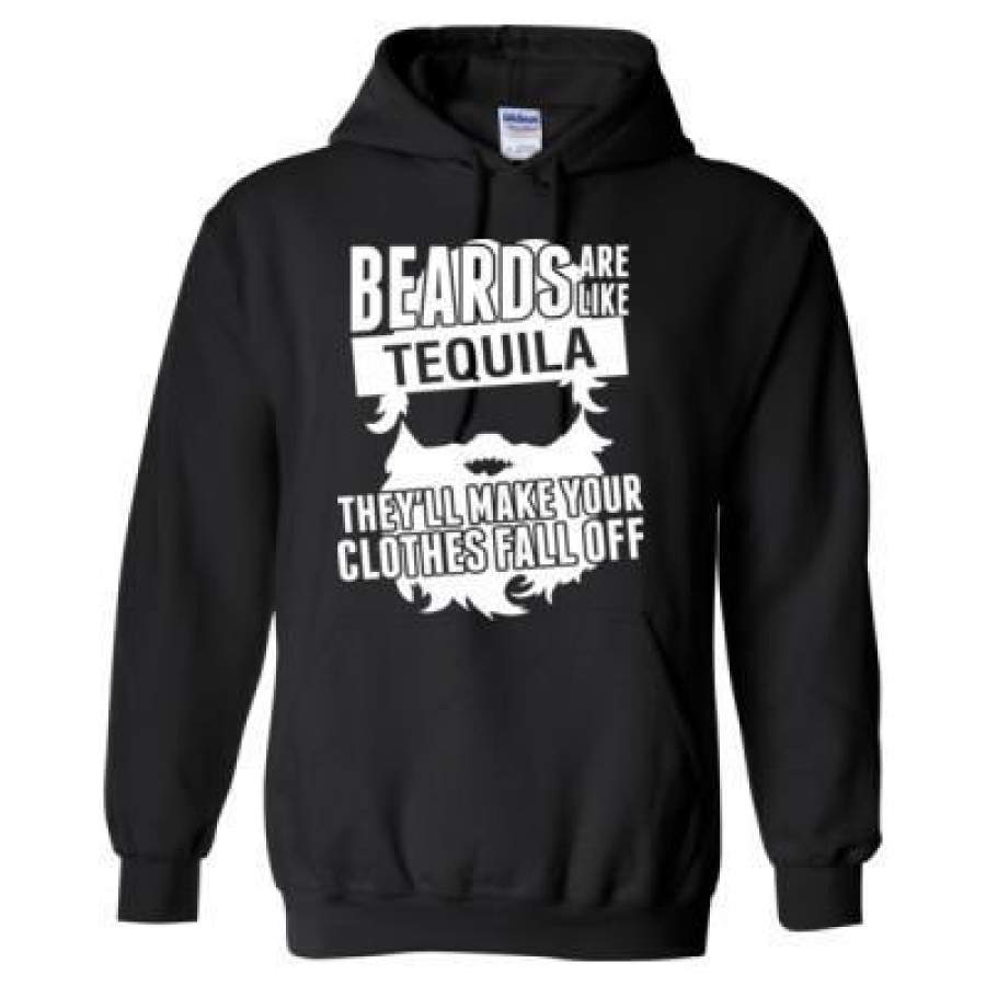 AGR Beards Are Like Tequila They Will Make Your Clothes Fall Off – Heavy Blend™ Hooded Sweatshirt