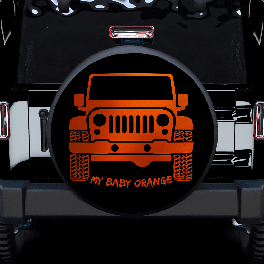 My Baby Orange Jeep Car Spare Tire Covers Gift For Campers