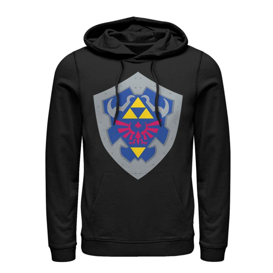 Nintendo Men’s Legend of Zelda Hylian Shield  Lightweight Hoodie Black