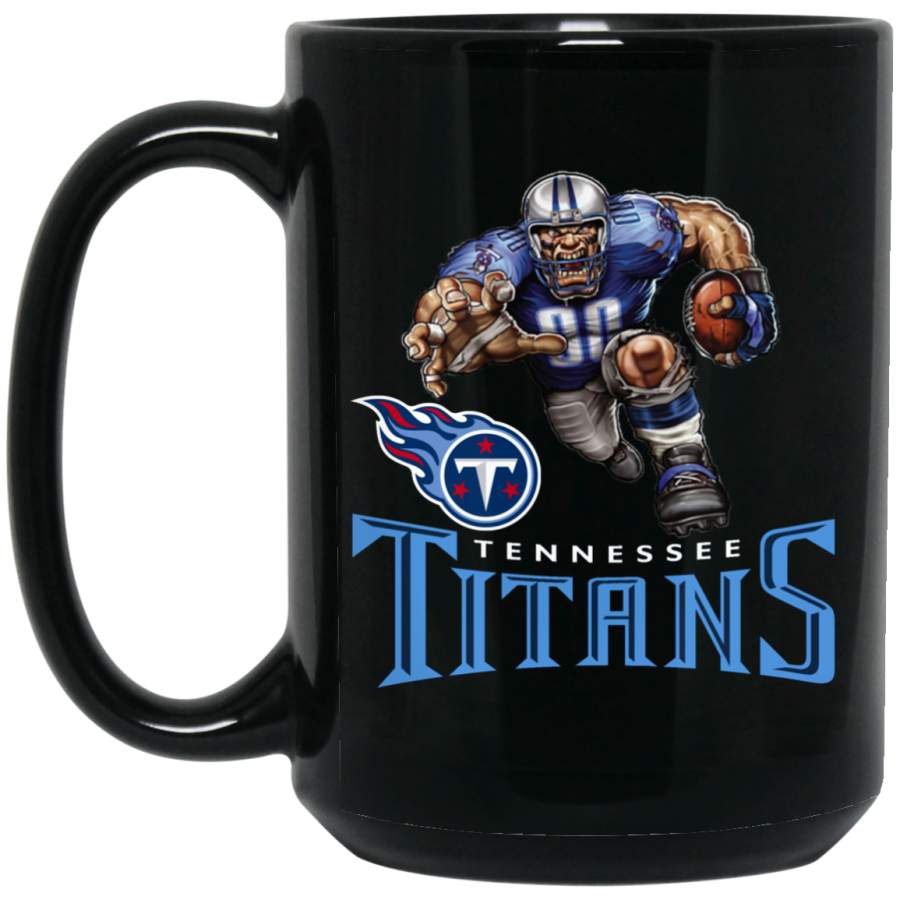 Tennessee Titans Logo Player Mascot (black mugs) BM15OZ 15 oz. Black Mug