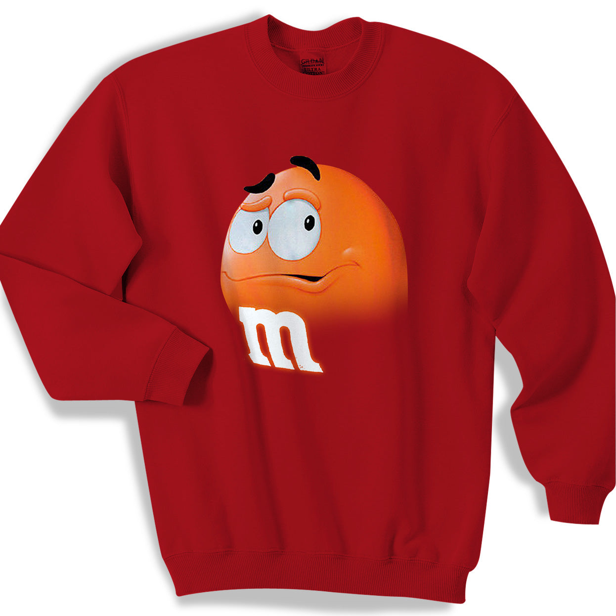 M N M Face Chocolate Candy Orange Sweater Sweatshirt