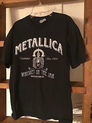 Vintage Metallica Whiskey In A Jar Sz M Tshirt Tee 2005 Black Euc 6560