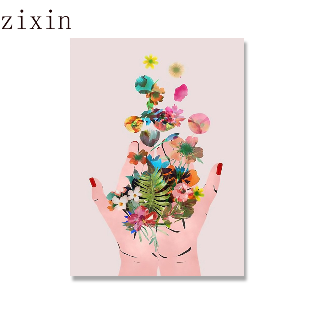 Sun Tree Flower Landscape Calm Quotes Wall Art Canvas Painting Nordic Posters For Living Room Decor And Prints Wall Pictures alx