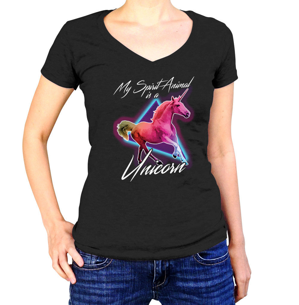 Women’S My Spirit Animal Is A Unicorn Vneck T-Shirt