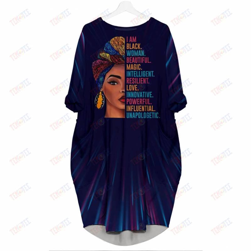 Temotee African Dress 32 – I Am Black Woman Beautiful Magic Intelligent 3D Dress Afro Girl Shirt African American Woman Gift Idea TMT2722